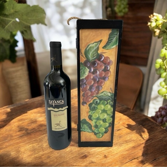 Dennis East International Inc Other - Decorative Wooden Wine Box by Dennis East International ~ Grapes